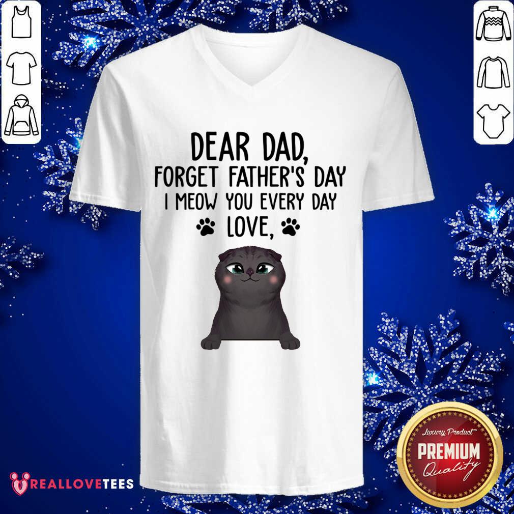 Cat Dear Dad Forget Fathers Day Shirt - Image 3