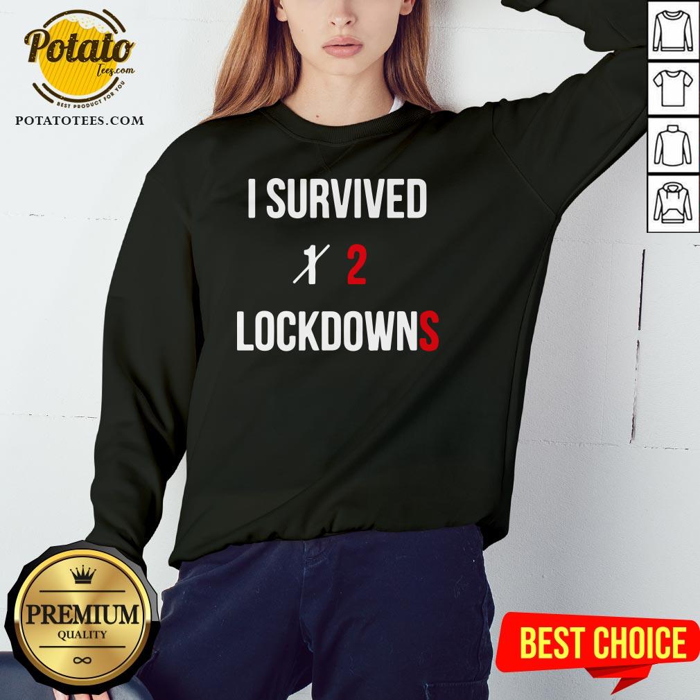 Pretty I Survived 2 Lockdowns Shirt - Image 4