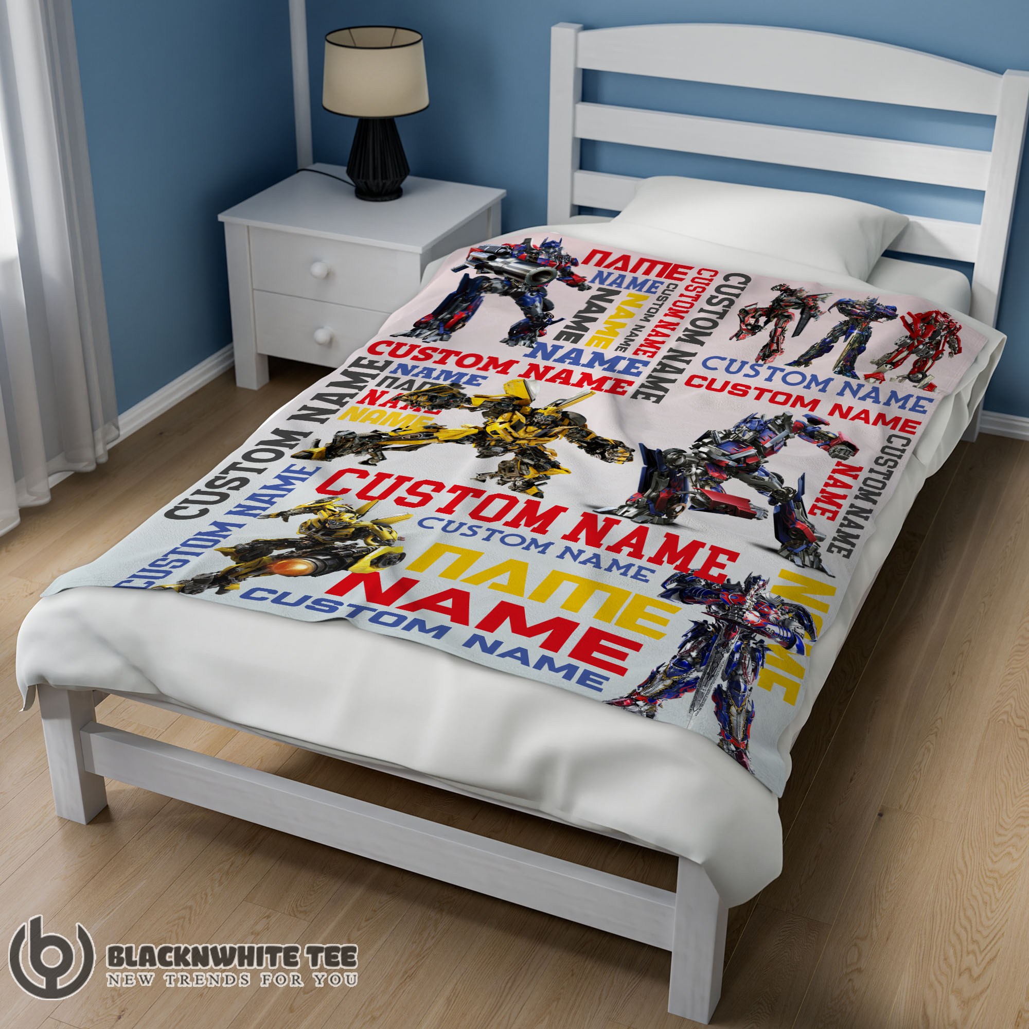 Official Premium Transformers Optimus Prime & Bumblebee Blanket Fleece Customized Blanket - Image 2