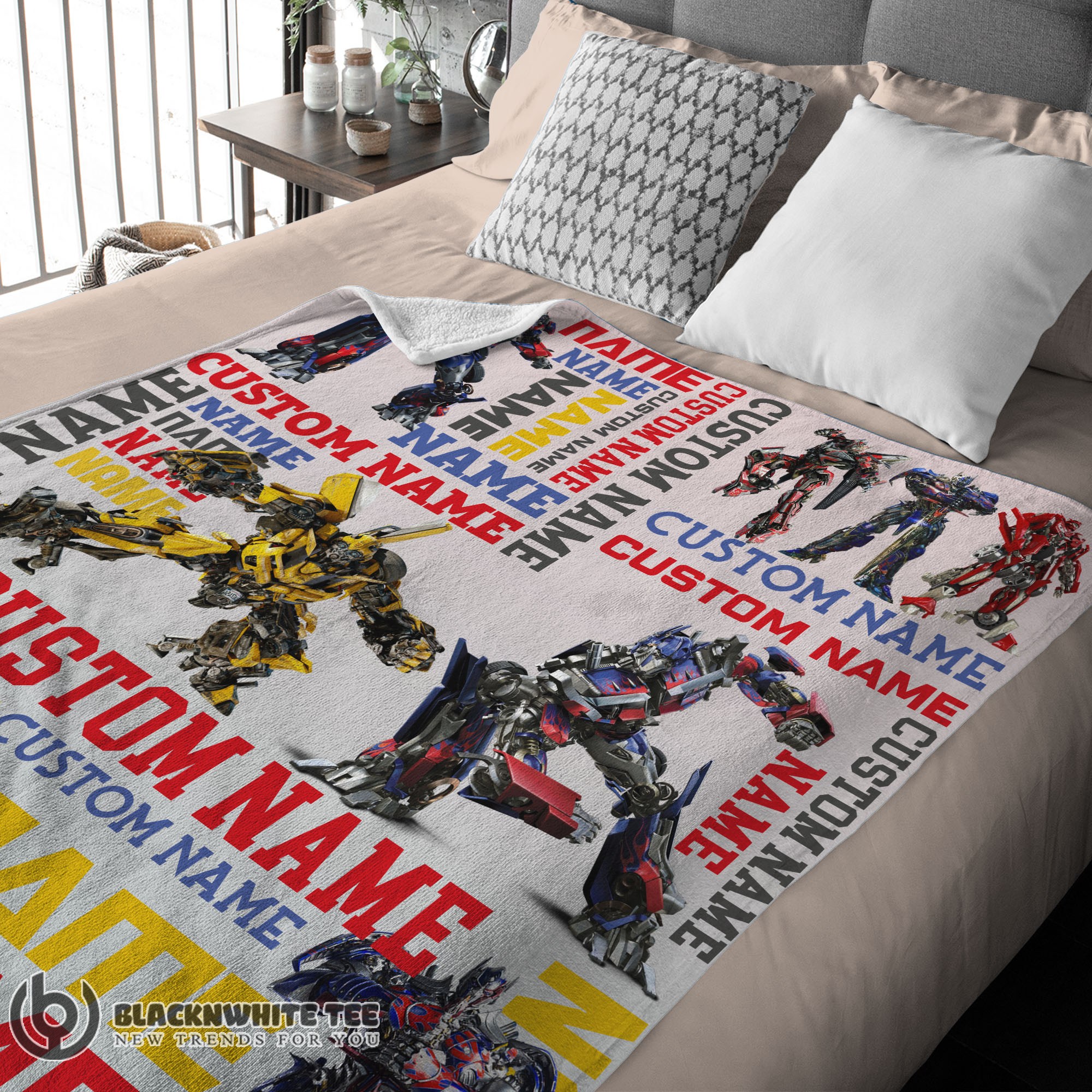 Official Premium Transformers Optimus Prime & Bumblebee Blanket Fleece Customized Blanket - Image 3