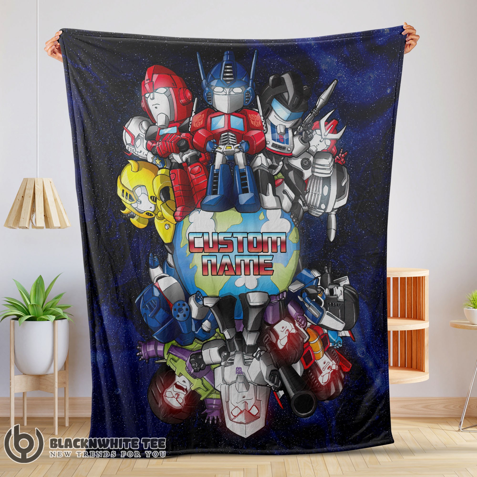 Official Premium Transformers Team Chibi Cute Fleece Blanket Customize Blanket