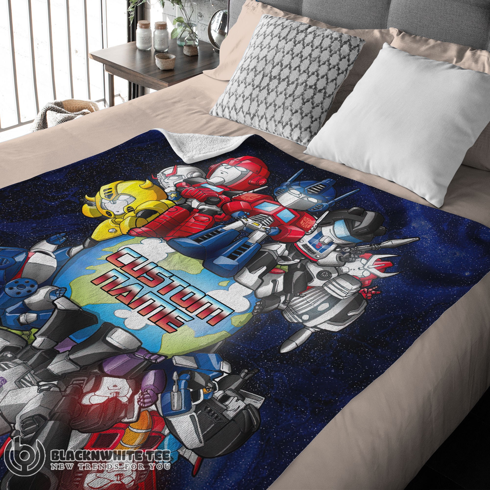 Official Premium Transformers Team Chibi Cute Fleece Blanket Customize Blanket - Image 3