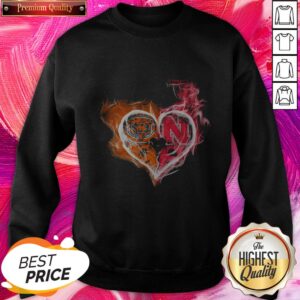 Alternative view of Chicago Bears And Nebraska Cornhuskers Heart Fire Official Perfect Shirt
