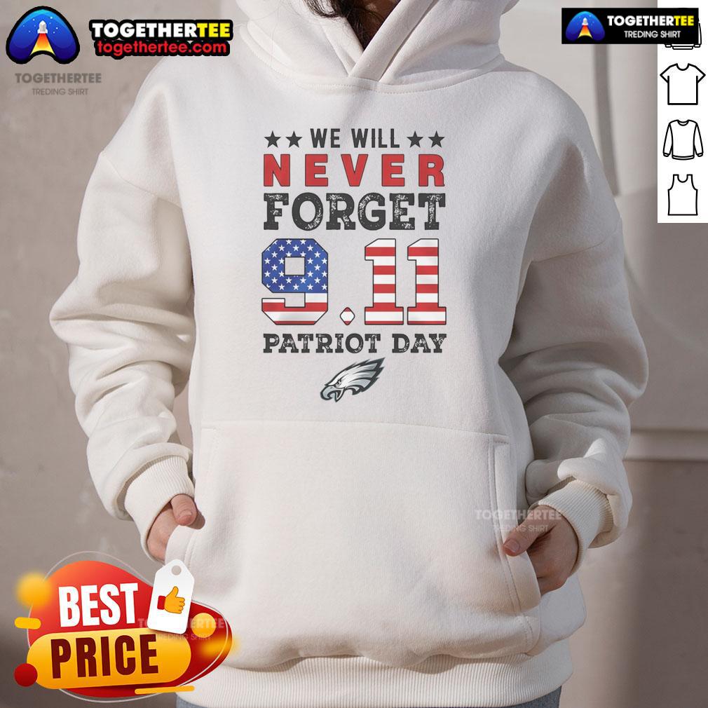 Official We Will Forget 9 11 Patriot Day Philadelphia Eagles T-Shirt - Image 2