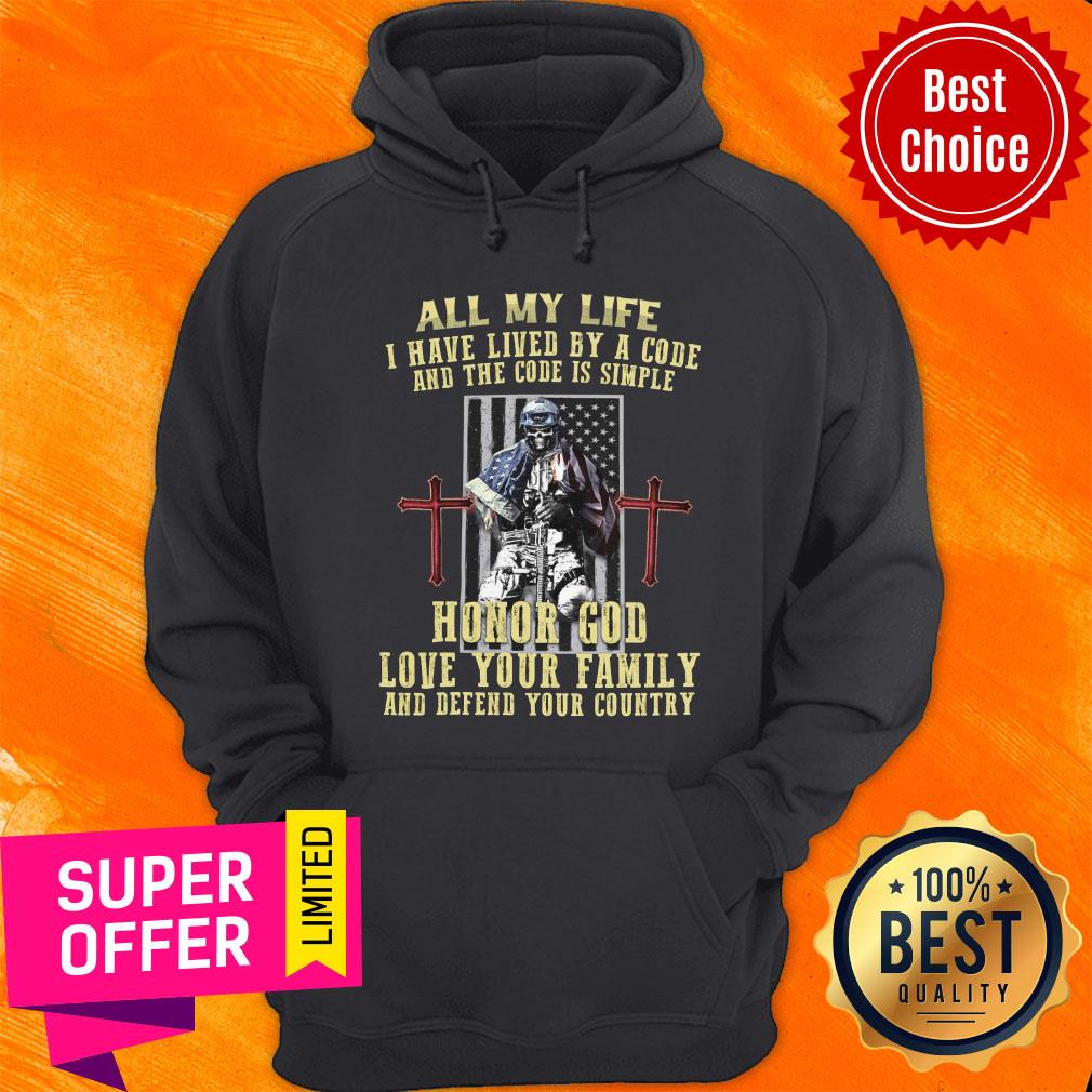 Hate Lived Code Code Simple Honor God Love Family Defend Country Shirt - Image 5