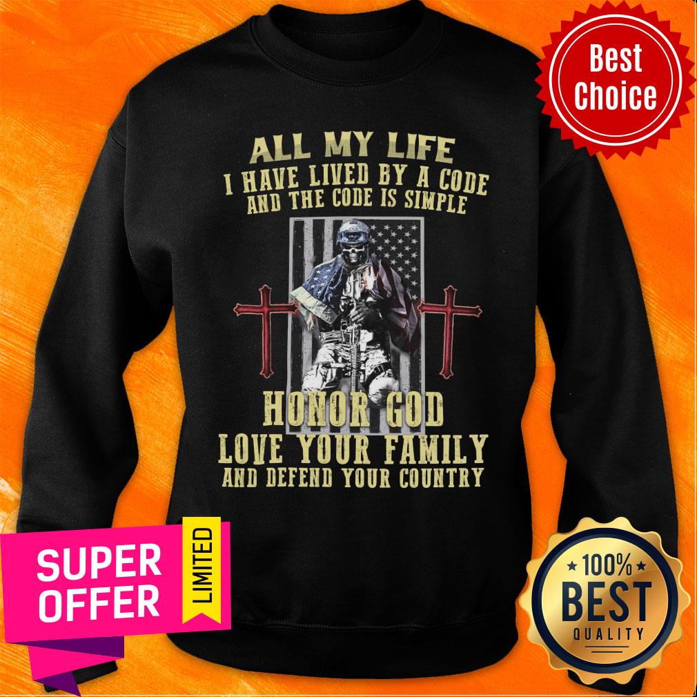 Hate Lived Code Code Simple Honor God Love Family Defend Country Shirt - Image 4