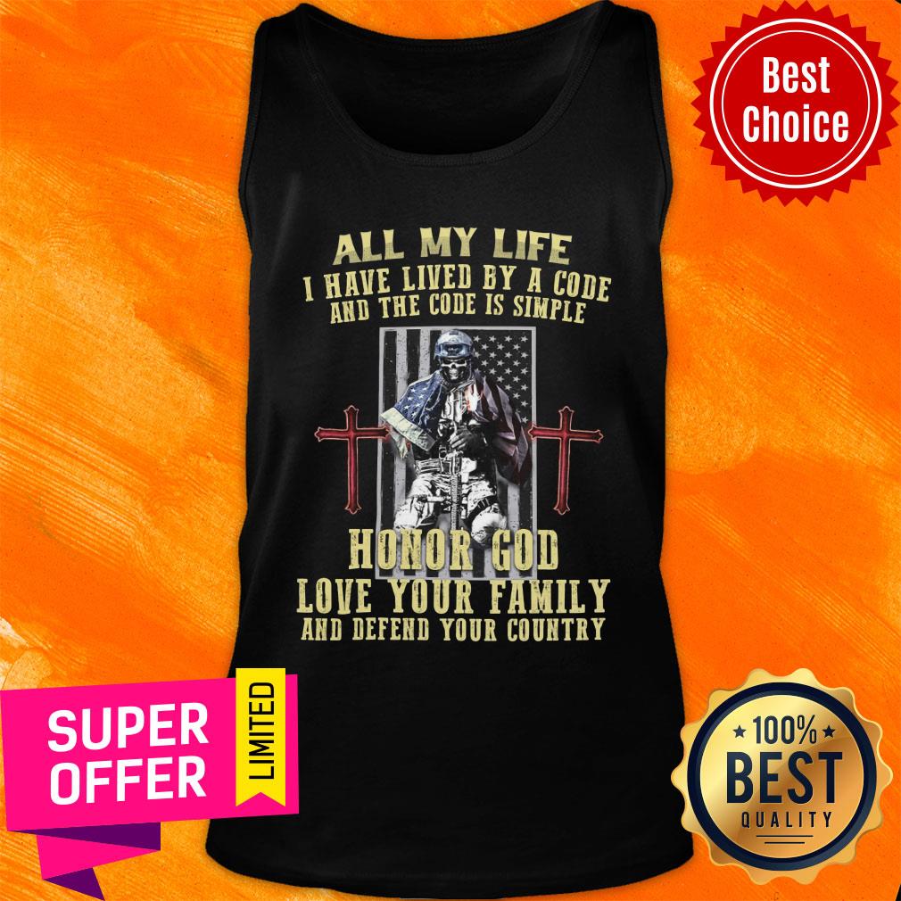 Hate Lived Code Code Simple Honor God Love Family Defend Country Shirt - Image 3