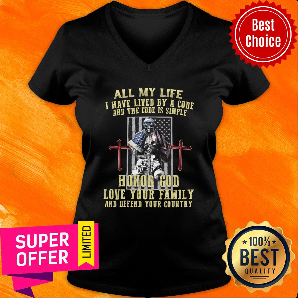 Hate Lived Code Code Simple Honor God Love Family Defend Country Shirt - Image 2