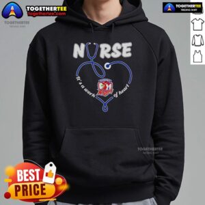 Alternative view of Official Nurse It's A Work Of Heart Sydney Roosters T-Shirt