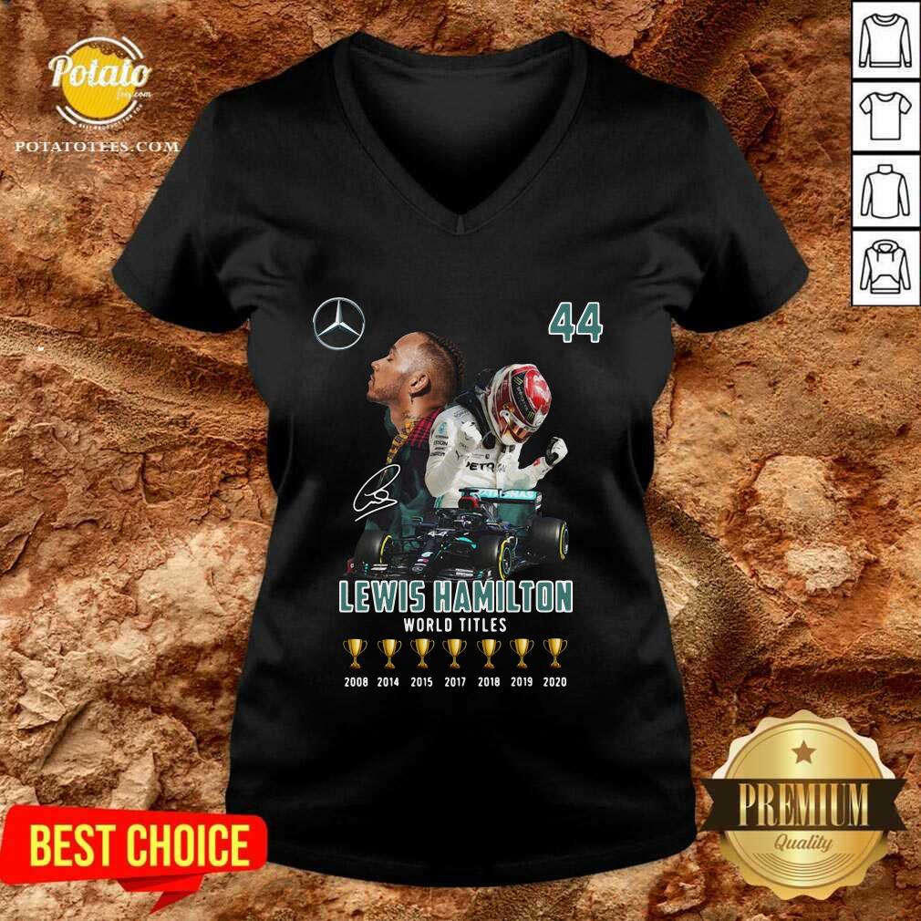 Good Lewis Hamilton World Titles 2008 2014 2015 2017 2018 2019 Signature Shirt - Image 3