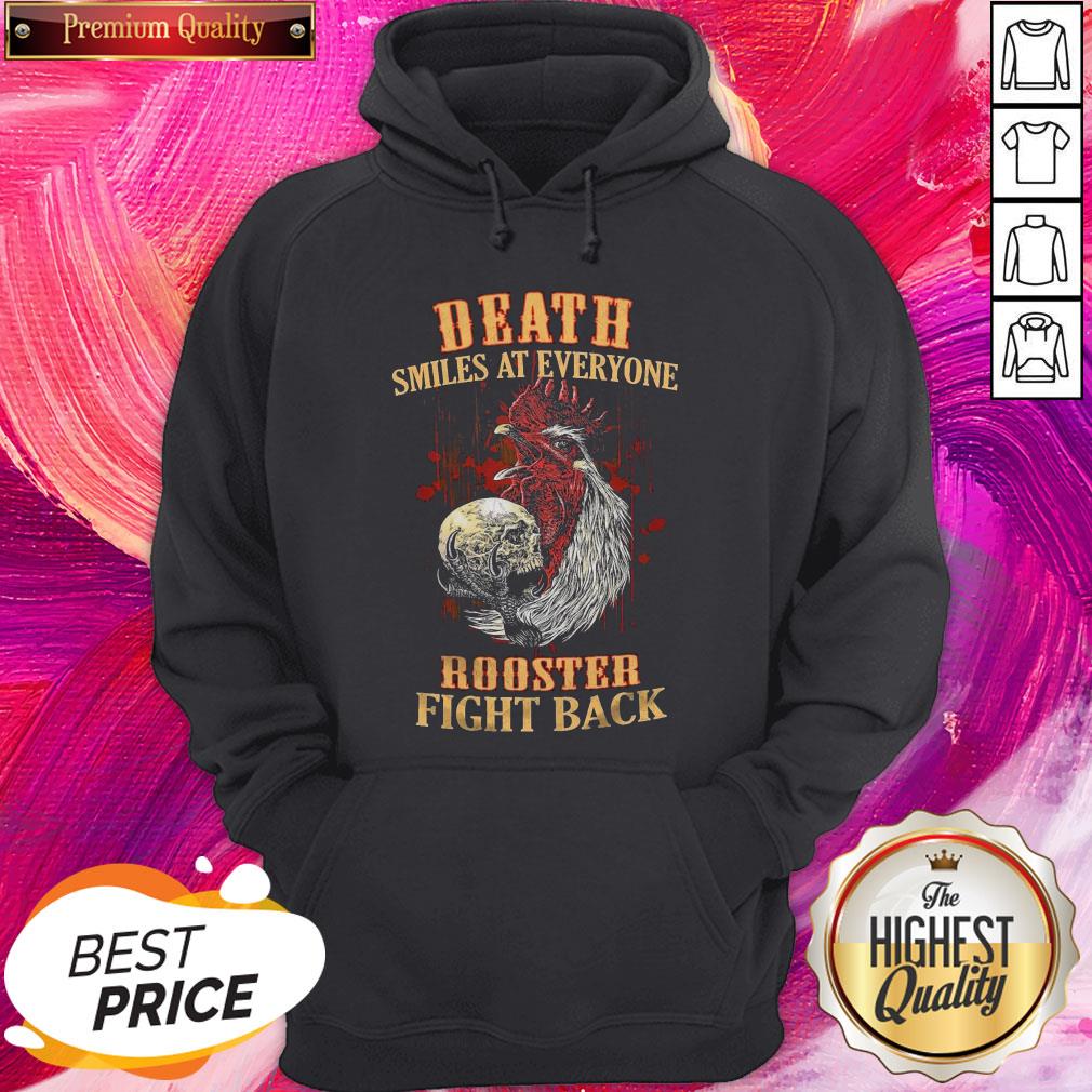 Pro Chicken Hug Skull Death Smiles At Everyone Rooster Fight Back Shirt - Image 5