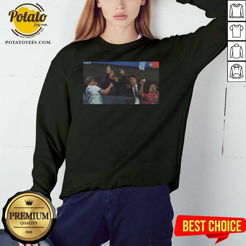 Funny RIP Diego Armando Maradona Flipping The Bird Middle Finger Shirt - Image 2