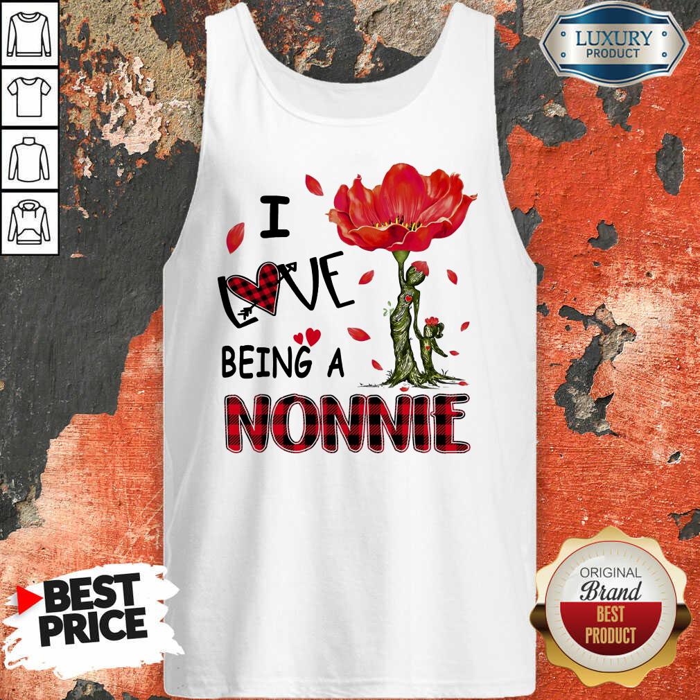 Red Flower I Love Being A Nonnie Shirt - Image 4