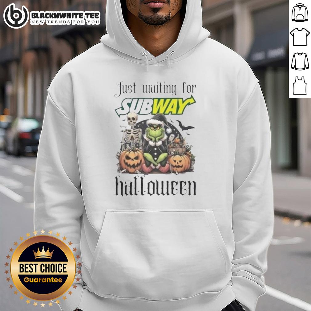 Pretty Grinch Just Waiting For Subway Halloween T-Shirt - Image 2