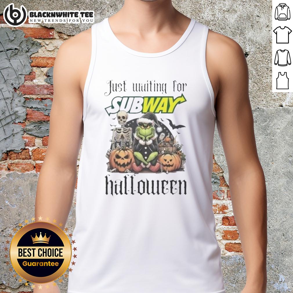 Pretty Grinch Just Waiting For Subway Halloween T-Shirt - Image 4