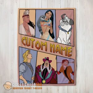 Perfect Cute Disney Pocahontas Meeko Percy John Smith Blanket Fleece Customized Blanket
