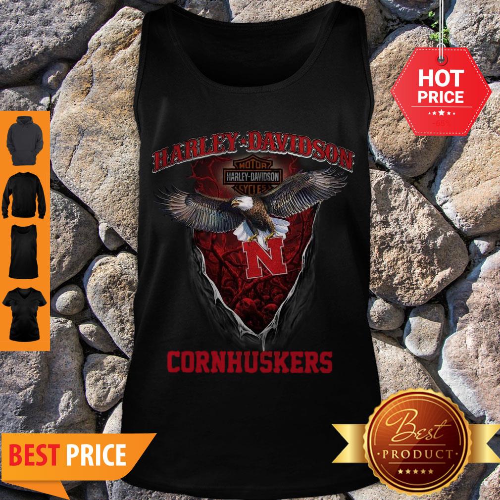 Awesome Eagle Harley Davidson Nebraska Cornhuskers Shirt - Image 4