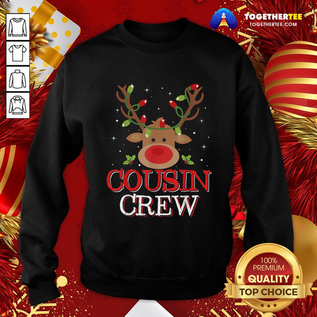 Premium Reindeer Light Cousin Crew Christmas Shirt - Image 4