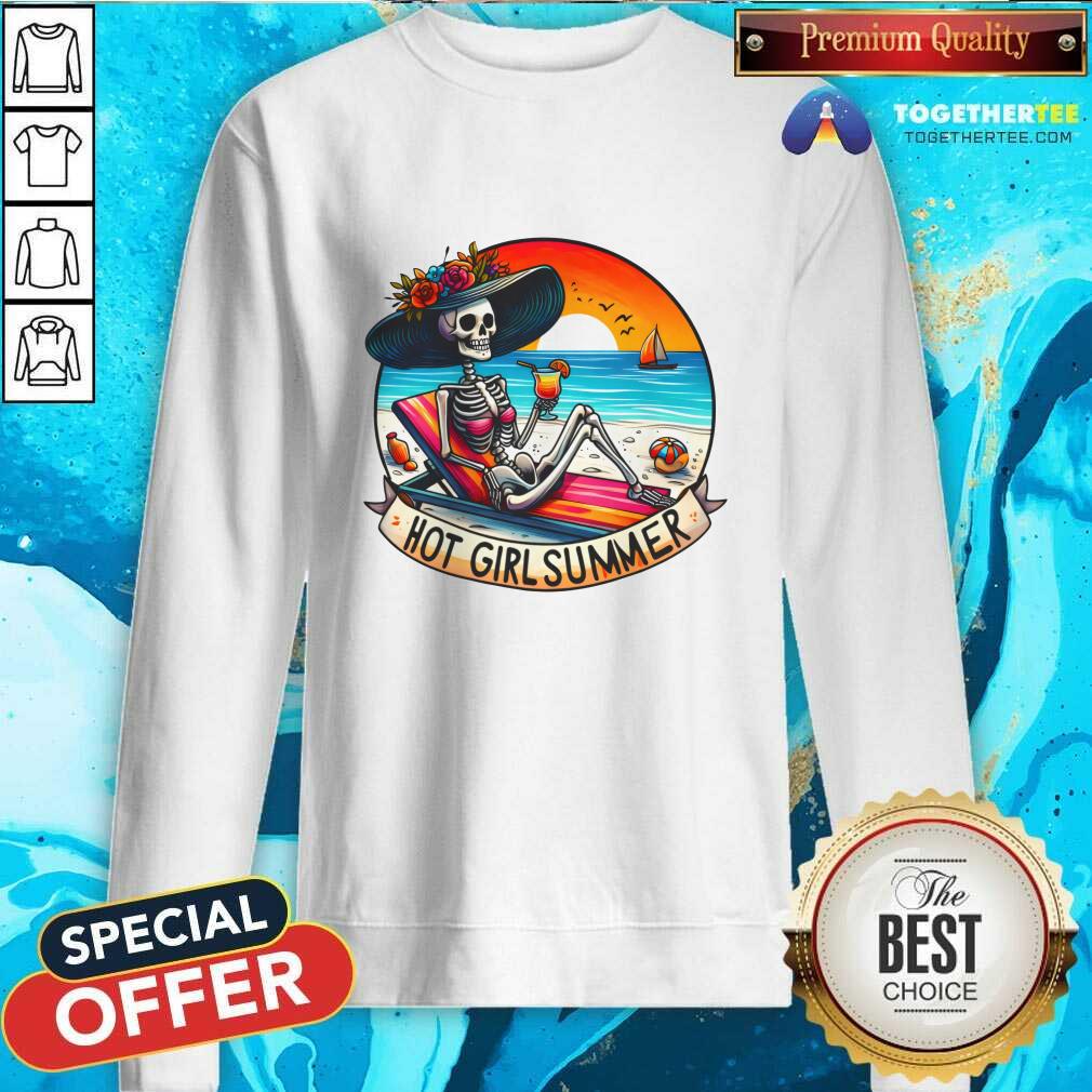Hot Skeleton Girl Hot Girl Summer Beach T-Shirt - Image 5