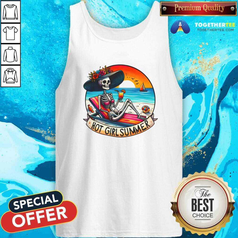 Hot Skeleton Girl Hot Girl Summer Beach T-Shirt - Image 4