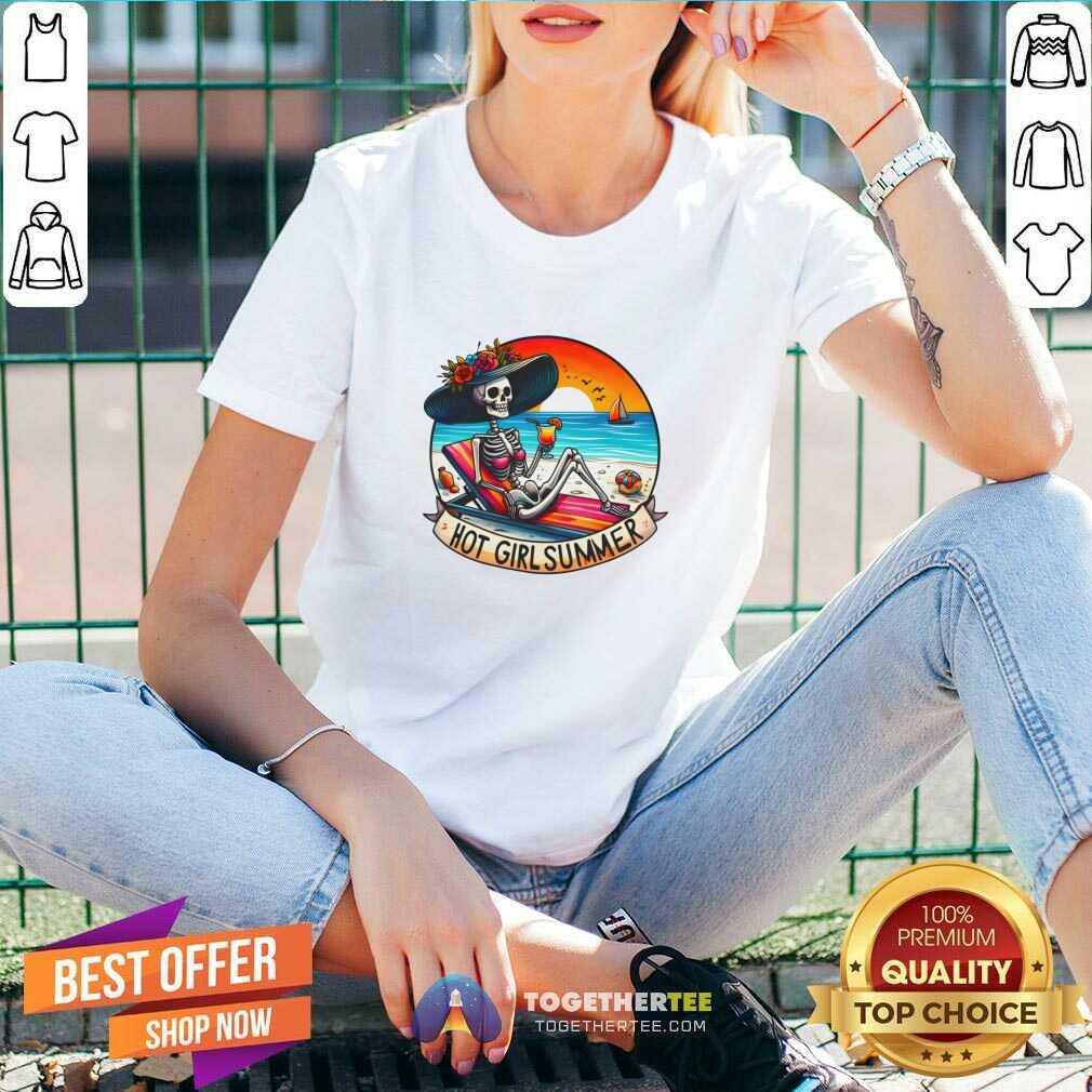 Hot Skeleton Girl Hot Girl Summer Beach T-Shirt - Image 3