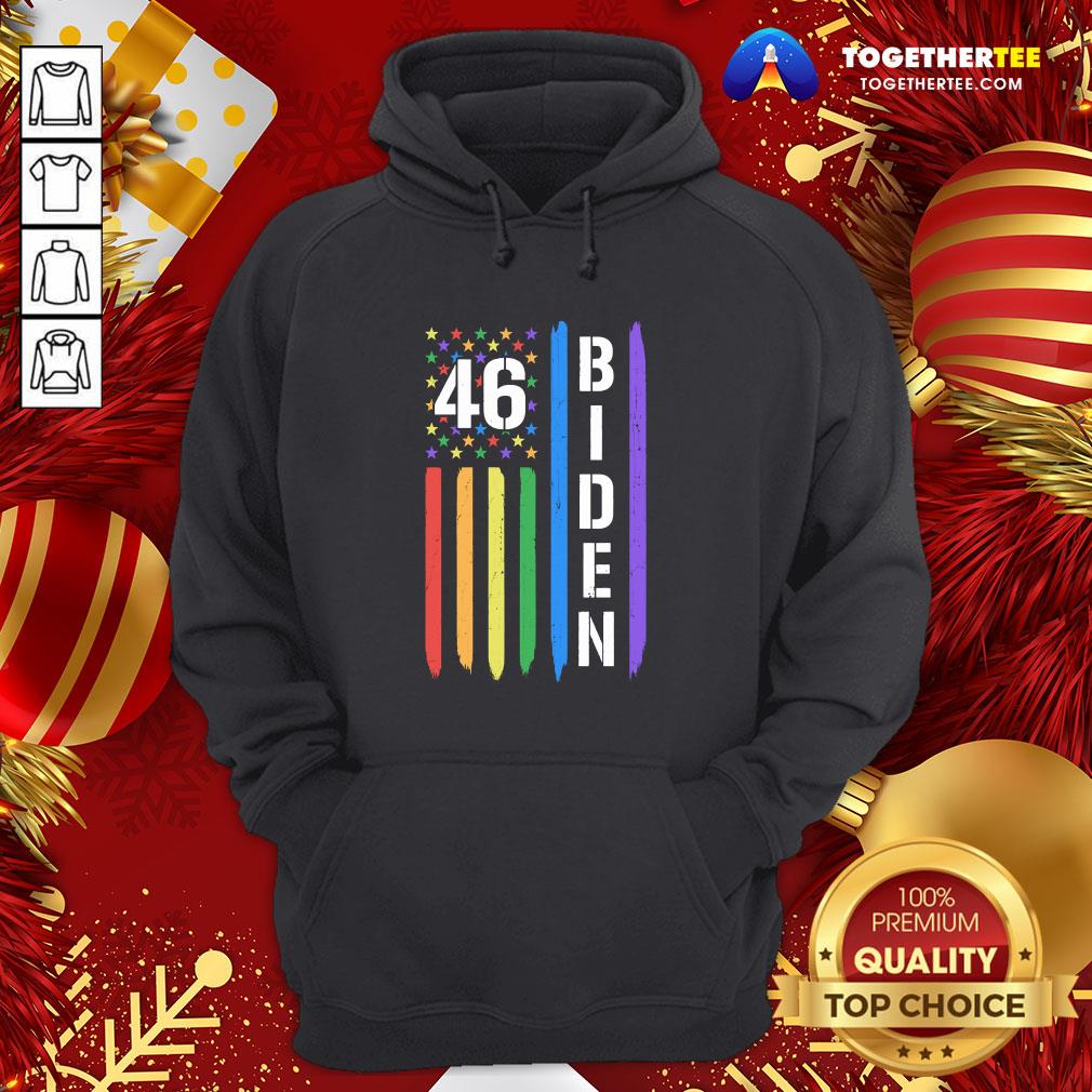 Nice 46 Biden American Flag LGBT Gay Pride Rainbow Shirt - Image 5