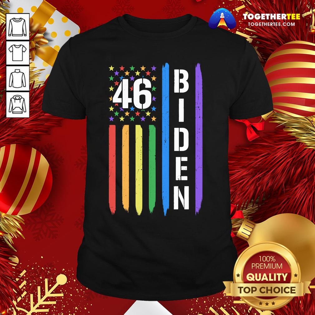 Nice 46 Biden American Flag LGBT Gay Pride Rainbow Shirt