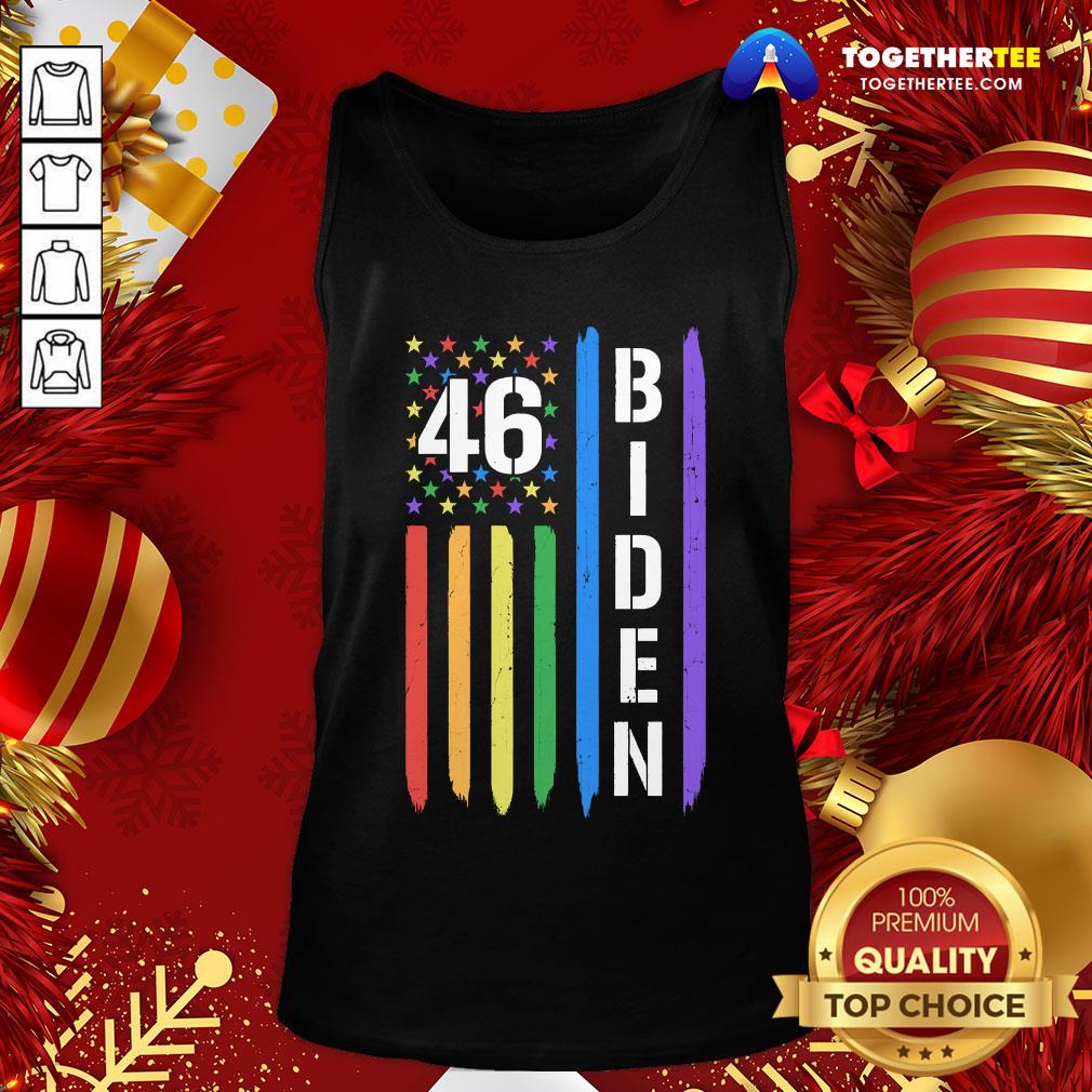 Nice 46 Biden American Flag LGBT Gay Pride Rainbow Shirt - Image 3
