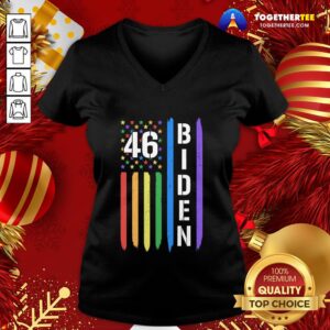 Alternative view of Nice 46 Biden American Flag LGBT Gay Pride Rainbow Shirt