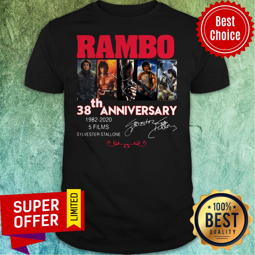 Official Rambo 38th Anniversary 1982 2020 5 Films Sylvester Stallone Signature Shirt