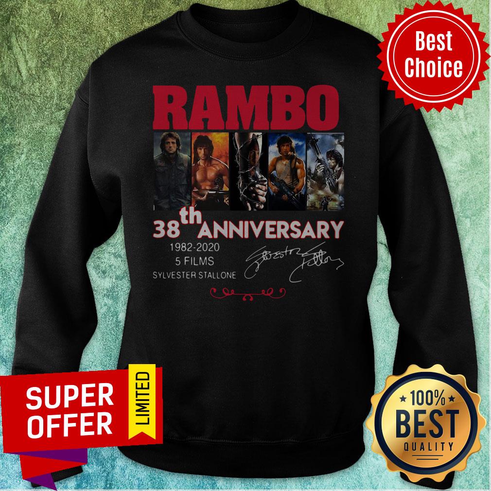 Official Rambo 38th Anniversary 1982 2020 5 Films Sylvester Stallone Signature Shirt - Image 2
