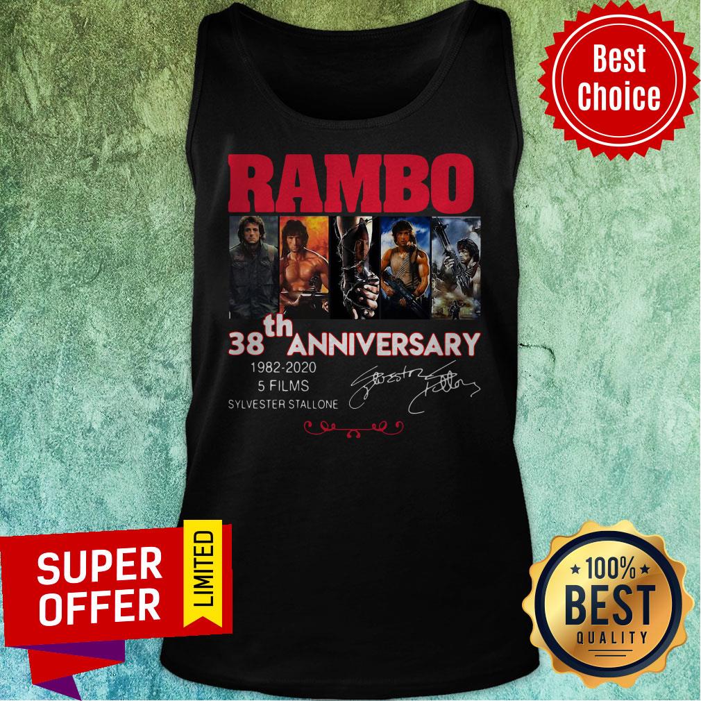 Official Rambo 38th Anniversary 1982 2020 5 Films Sylvester Stallone Signature Shirt - Image 5