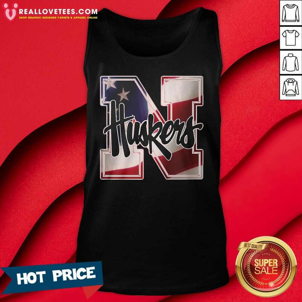Super Nice Nebraska Cornhuskers American Flag Shirt - Image 2