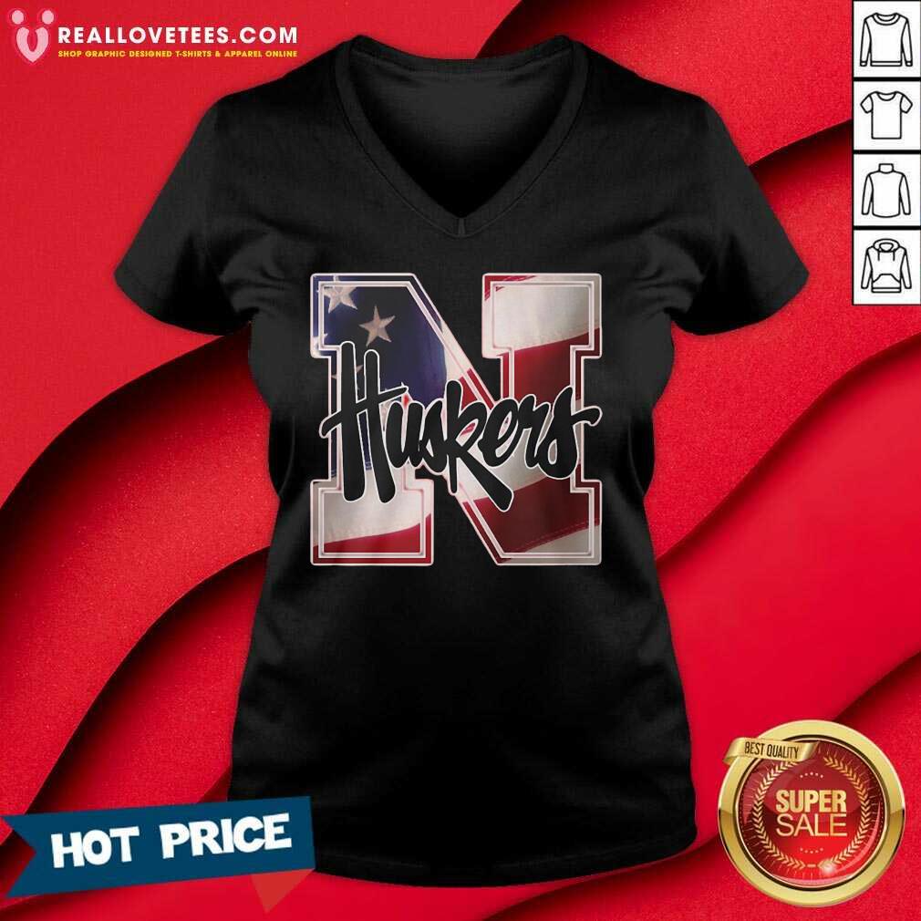 Super Nice Nebraska Cornhuskers American Flag Shirt - Image 5