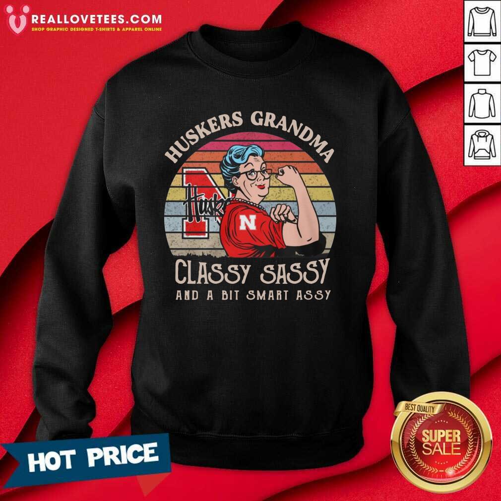 Sweet Nebraska Cornhuskers Grandma Classy Sassy And A Smart Assy Vintage Shirt - Image 3