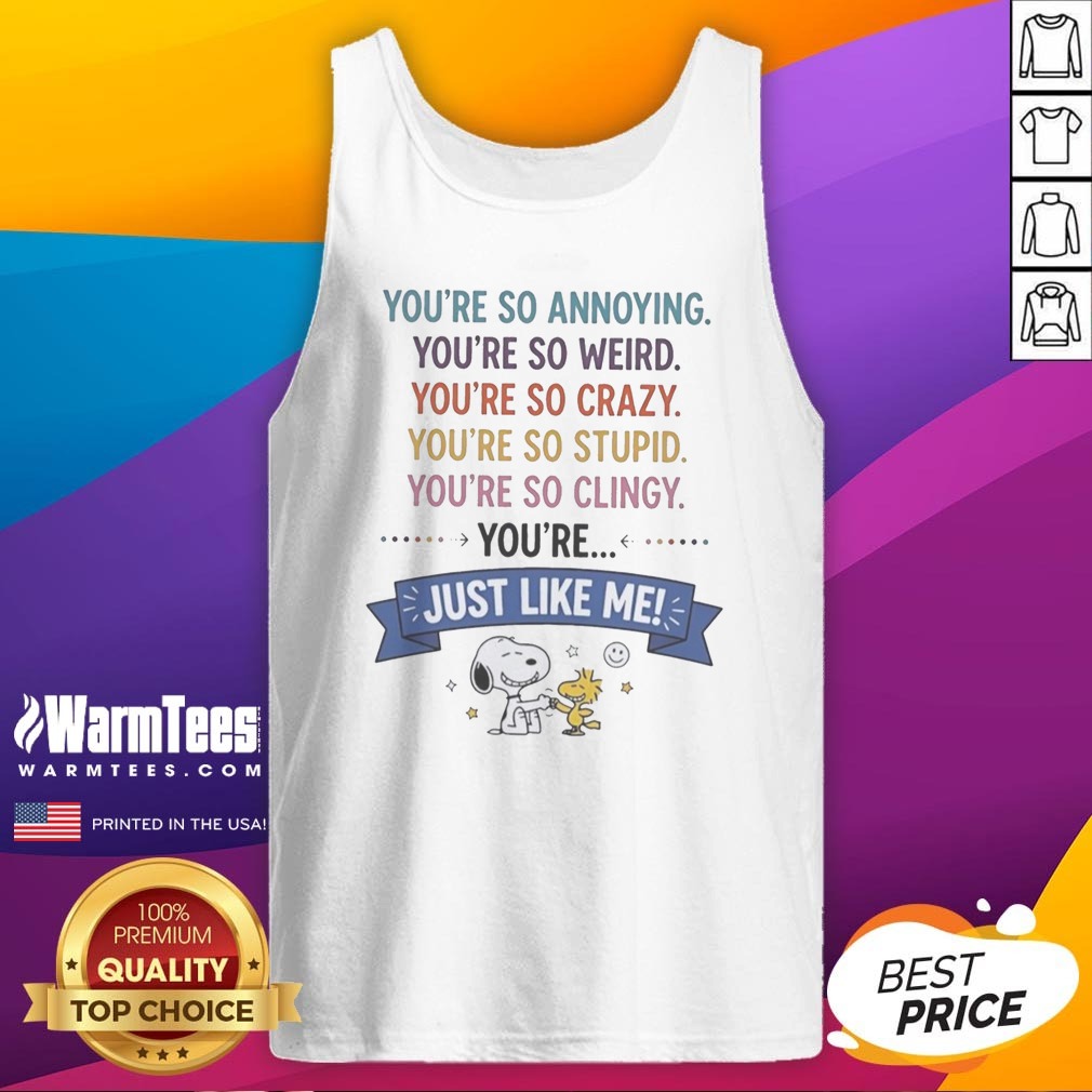 Good Snoopy And Woodstock You'Re So Annoying You'Re So Weird You'Re So Crazy You'Re So Stupid Shirt - Image 4