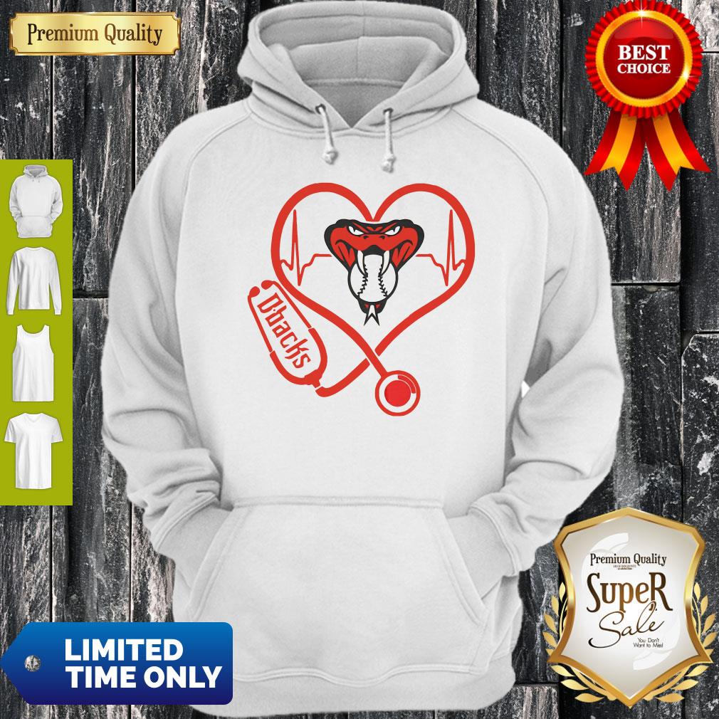 Arizona Diamondbacks Baseball Stethoscope Heartbeat Shirt - Image 2