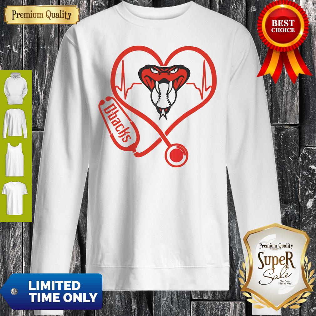 Arizona Diamondbacks Baseball Stethoscope Heartbeat Shirt - Image 5