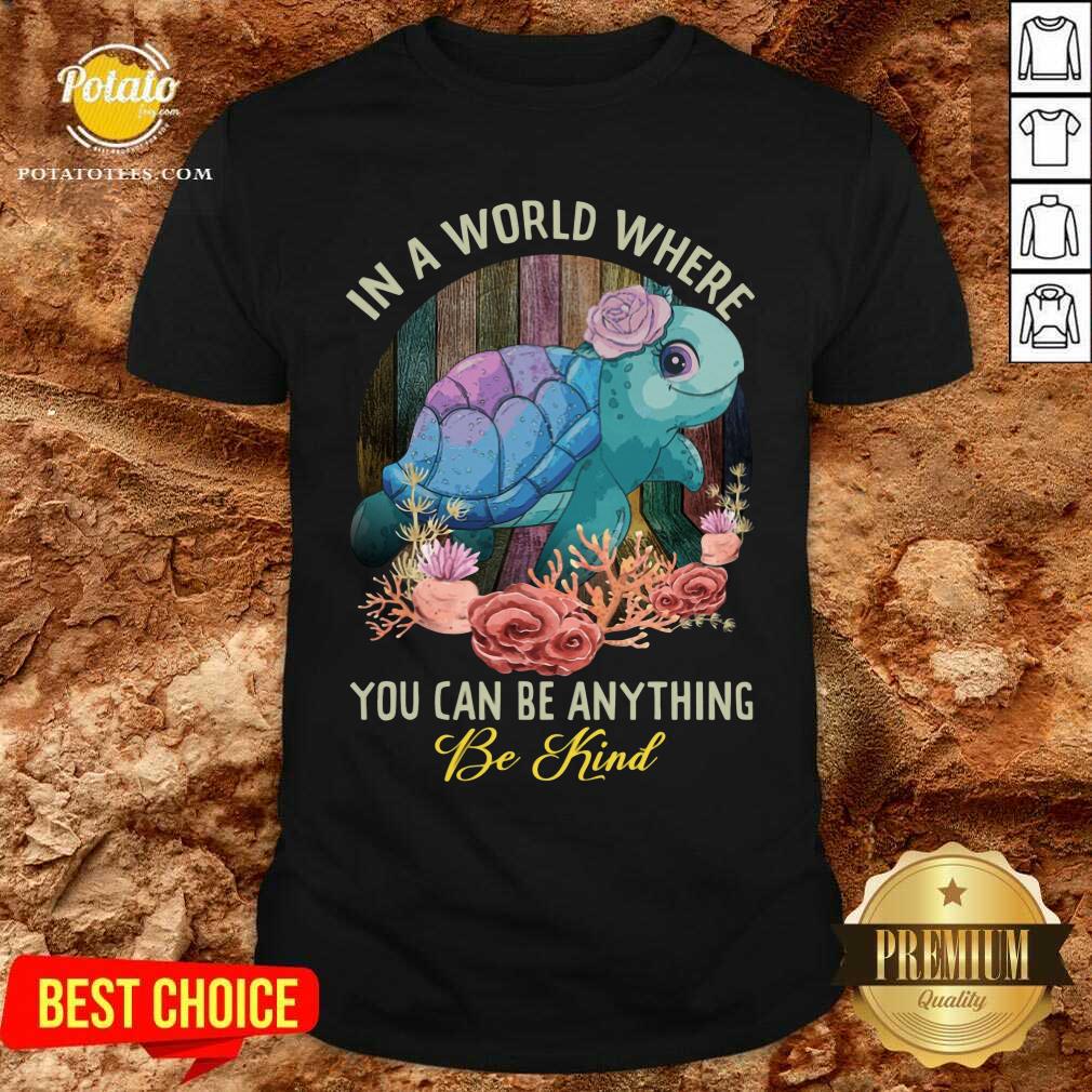 Turtle In A World Where You Can Be Anything Be Kind Shirt