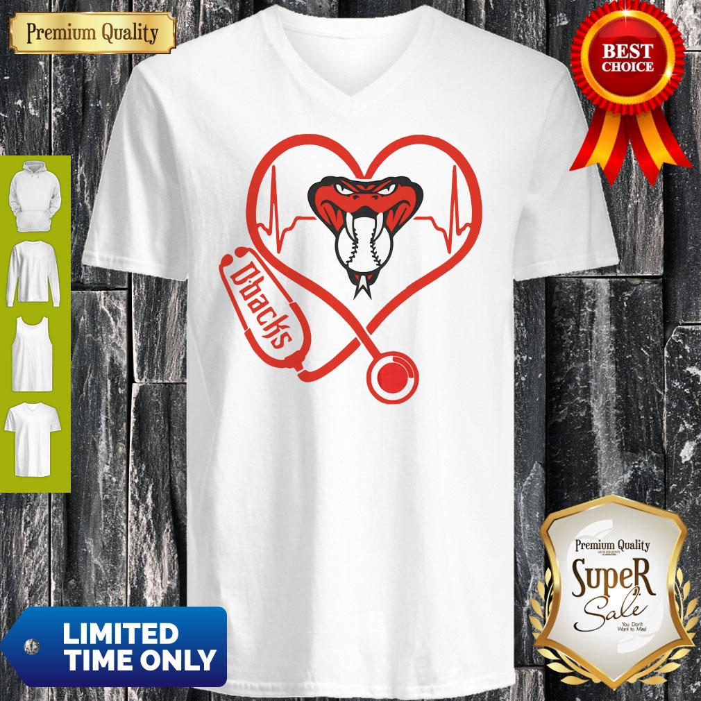 Arizona Diamondbacks Baseball Stethoscope Heartbeat Shirt - Image 3