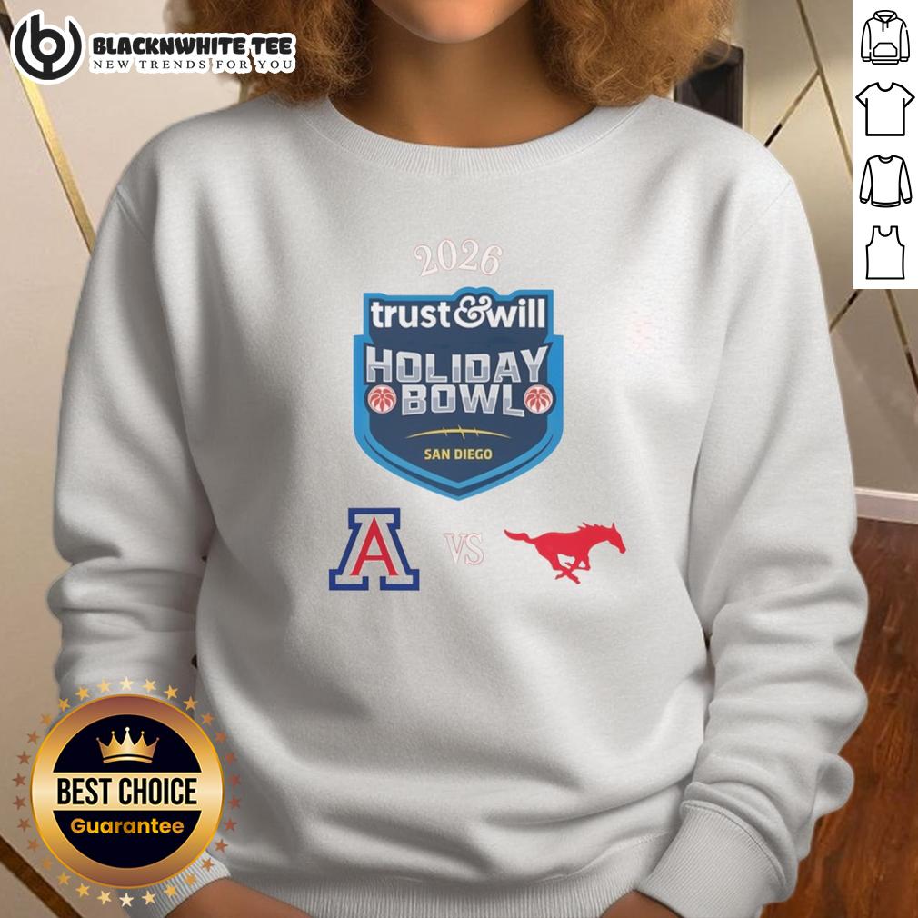 Top Arizona Wildcats Vs SMU Mustangs 2026 Trust And Will Holiday Bowl T-Shirt - Image 5