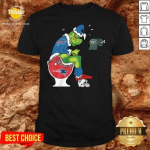 Nice The Grinch Buffalo Bills Shit On Toilet New England Patriots Christmas Shirt