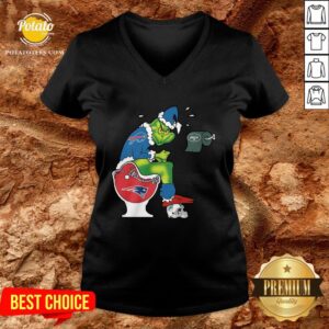 Alternative view of Nice The Grinch Buffalo Bills Shit On Toilet New England Patriots Christmas Shirt