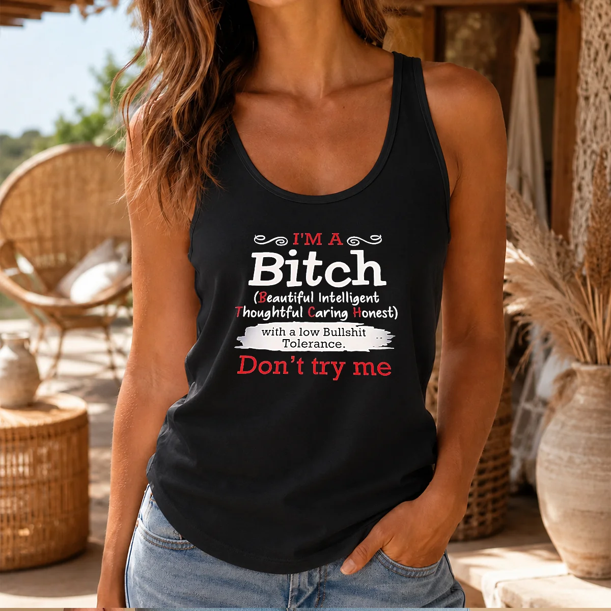 Funny I'M A Bitch Beautiful Intelligent Thoughtful Caring Honest With A Low Bullshit Tolerance Shirt - Image 3