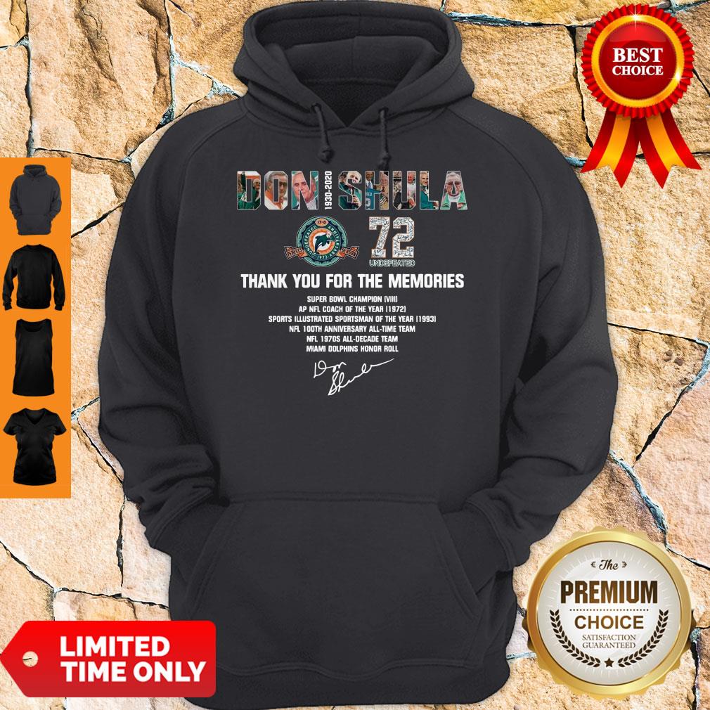 Hot Don Shula 72 Undefeated 1930 2020 Thank You For The Memories Signature Shirt - Image 5