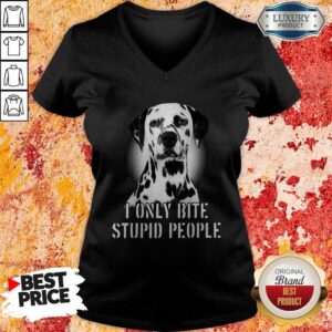 Alternative view of Nice Dalmatian I Only Bite Stupid People Shirt