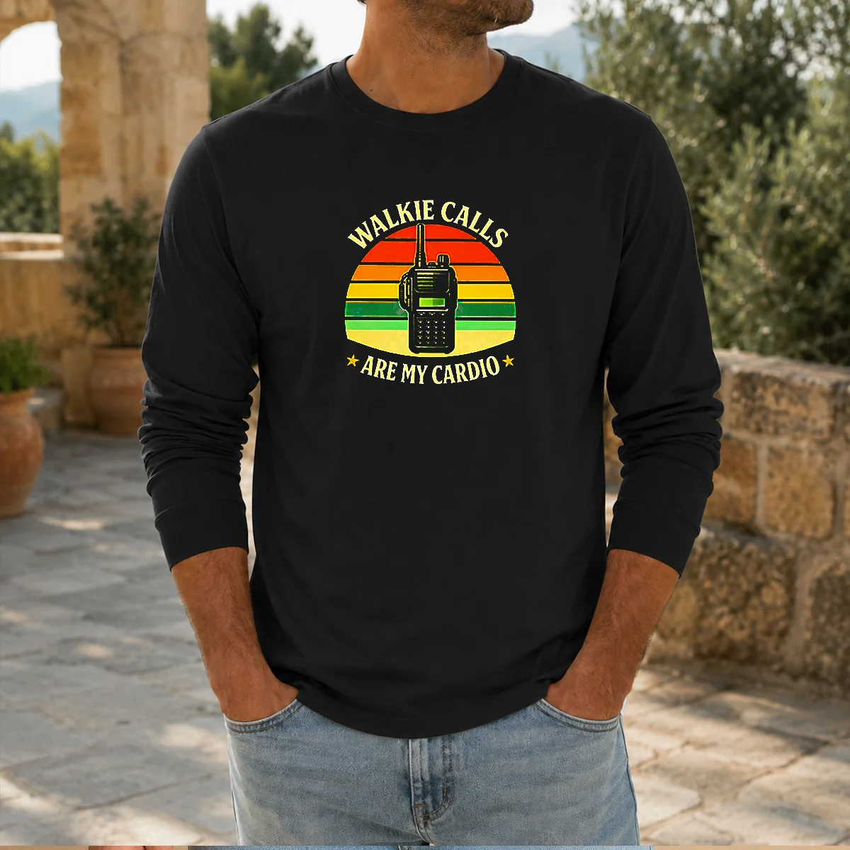 Funny Walkie Calls Are My Cardio Geek Shirt - Image 5