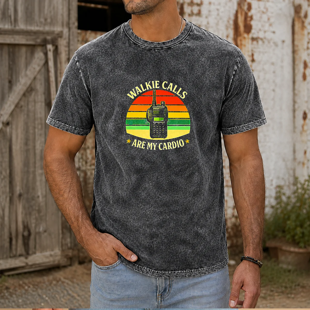 Funny Walkie Calls Are My Cardio Geek Shirt - Image 8