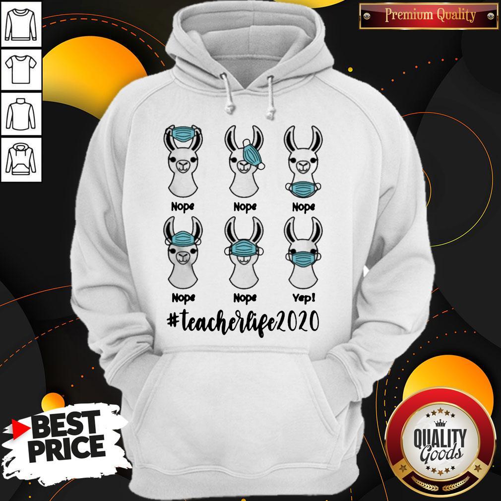 Llama Right Way To Wear Mask #Teacherlife 2020 Shirt - Image 5
