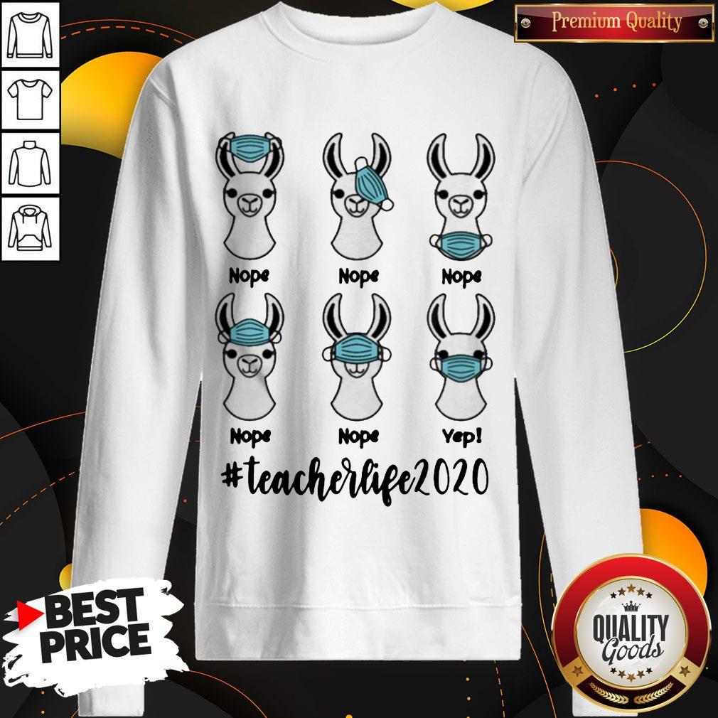 Llama Right Way To Wear Mask #Teacherlife 2020 Shirt - Image 4